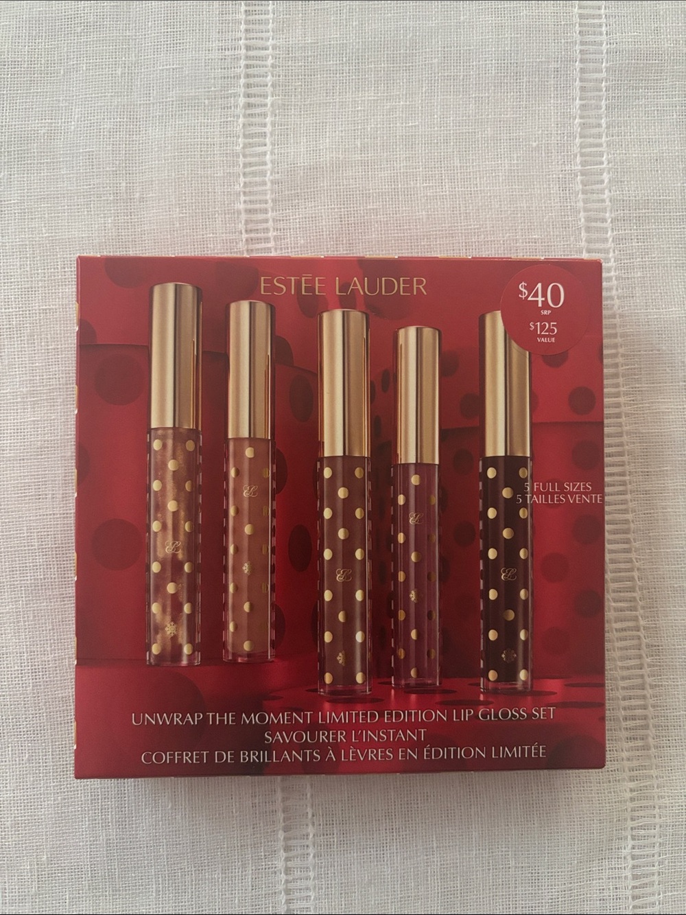 Estee Lauder Limited Edition Red & Gold Lip Gloss Set